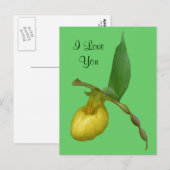 I Liebe You Lady Slipper Blume Foto Postkarte (Vorne/Hinten)