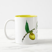 I Liebe You Lady Slipper Blume Zweifarbige Tasse (Links)