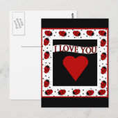 I Liebe You Ladybugs Postkarte (Vorne/Hinten)