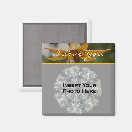 I Liebe You Lily Blume Personalisiertes Foto Magnet (Vorderseite/Rückseite)