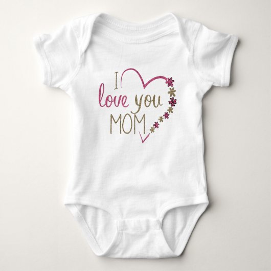 I Liebe You Mama Baby Jersey Bodysuit Baby Strampler (Vorderseite)