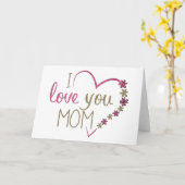 I Liebe You Mama Glitzer Herz Karte (Gelbe Blume)