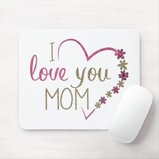 I Liebe You Mama Glitzer Herz Mousepad (Mit Mouse)