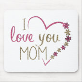 I Liebe You Mama Glitzer Herz Mousepad (Vorne)