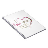 I Liebe You Mama Glitzer Herz Notizblock (Rechte Seite)
