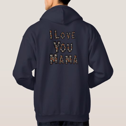 I Liebe You Mama | Halloween Alphabet Hoodie (Rückseite)