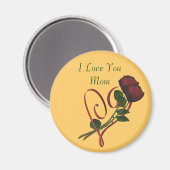I Liebe You Mama Rote Rosen Herzstück Magnet (Vorderseite/Rückseite)