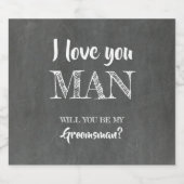 I Liebe You Man - Funny Trauzeuge Vorschlag Bierflaschenetikett (Einzelnes Label)