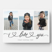 I Liebe You Modern Heart Script Foto Collage Fotoplatte (Vorderseite)