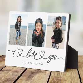 I Liebe You Modern Heart Script Foto Collage Fotoplatte