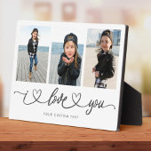 I Liebe You Modern Heart Script Foto Collage Fotoplatte
