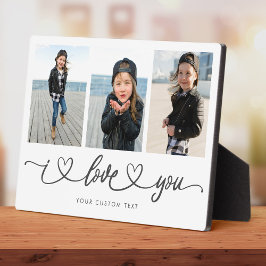 I Liebe You Modern Heart Script Foto Collage Fotoplatte