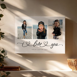 I Liebe You Modern Heart Script Foto Collage Leinwanddruck