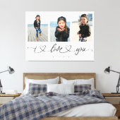 I Liebe You Modern Heart Script Foto Collage Leinwanddruck (Insitu (Schlafzimmer))