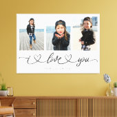 I Liebe You Modern Heart Script Foto Collage Leinwanddruck (Insitu (Wohnzimmer))
