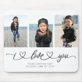 I Liebe You Modern Heart Script Foto Collage Mousepad (Vorne)