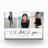 I Liebe You Modern Heart Script Muttertag Fotoblock (Vorderseite)