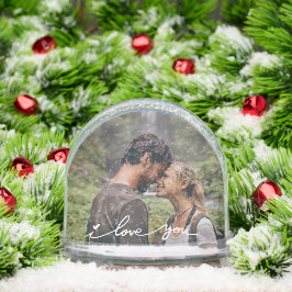 I Liebe You Modern Script Foto Schneekugeln