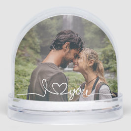 I Liebe You Modern Script Foto Schneekugeln