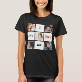 "I Liebe you Mom" niedlich 5 Foto Collage T - Shir T-Shirt