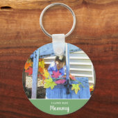 I Liebe You Mommy Modern 2 Foto Green Schlüsselanhänger (Vorderseite)