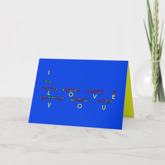 "I Liebe You" Morse Code mit "Hues Card" Karte (Vorderseite)