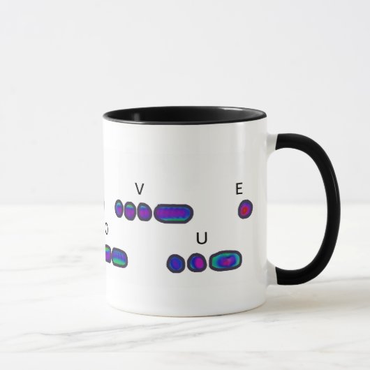 I LIEBE YOU Morse Code Psychedelic Tasse (Rechts)