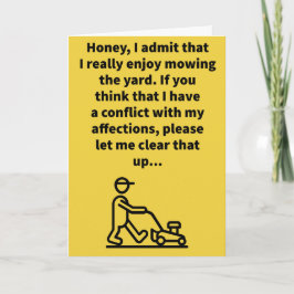 I Liebe You Mower Anniversary/Birthday Card Karte