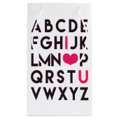 I LIEBE YOU - Niedliche, romantische Alphabet Gesc Kleine Geschenktüte (Rückseite)