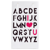 I LIEBE YOU - Niedliche, romantische Alphabet Gesc Kleine Geschenktüte (Vorderseite)