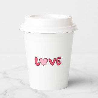 "I Liebe You" Paper Cup, Romantic Disposcup Pappbecher
