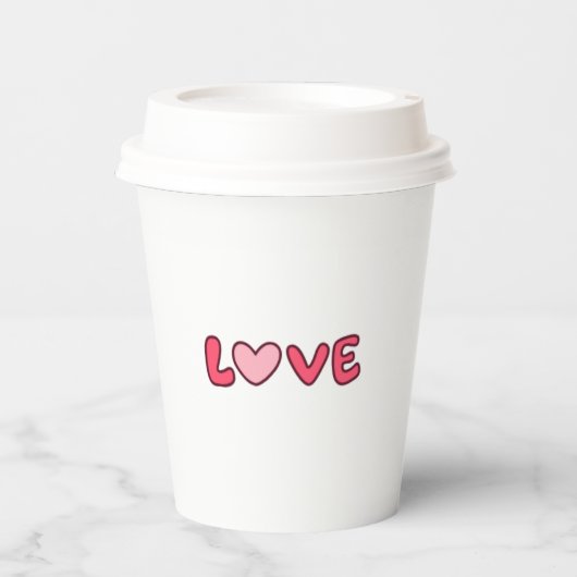 "I Liebe You" Paper Cup, Romantic Disposcup Pappbecher (Vorderseite)