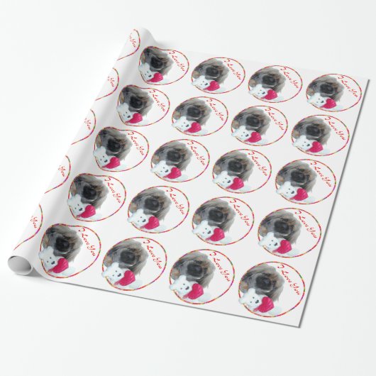 I Liebe You Pekingese Pup Geschenkpapier (Ungerollt)