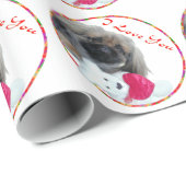I Liebe You Pekingese Pup Geschenkpapier (Rolleneckpunkt)