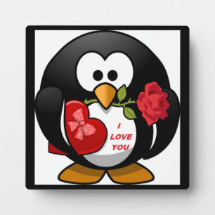 "I LIEBE YOU" PENGUIN FOTOPLATTE