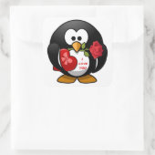 "I LIEBE YOU" PENGUIN QUADRATISCHER AUFKLEBER (Tasche)