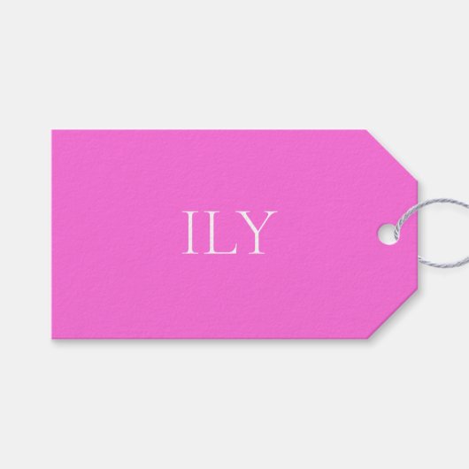 "I Liebe You" Pink Gift Tag Geschenkanhänger (Vorderseite (Horizontal))
