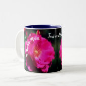 I Liebe You Pink Rose Art Personalisiert Zweifarbige Tasse (Vorderseite Links)