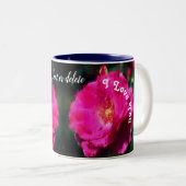 I Liebe You Pink Rose Art Personalisiert Zweifarbige Tasse (VorderseiteRechts)
