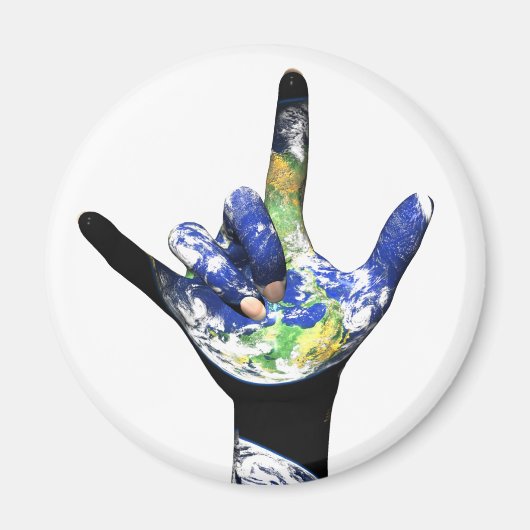 I Liebe You Planet Earth Magnet (Vorne)