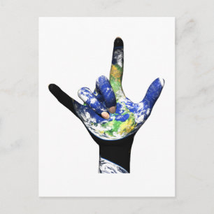 I Liebe You Planet Earth Postcard Postkarte
