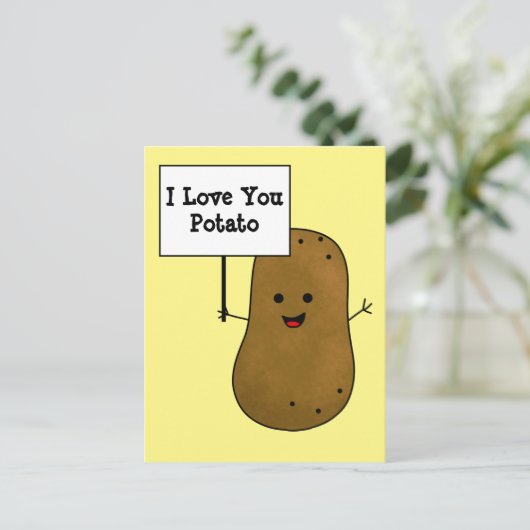I Liebe You Potato Postkarte (Stehend Vorderseite)