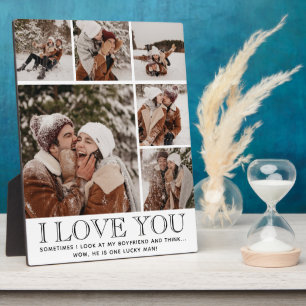 "I LIEBE YOU" & Quote Modern 6 Foto Collage Plaque Fotoplatte