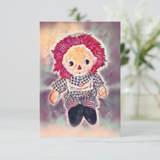 I Liebe You Rag Doll Dankeskarte (Stehend Vorderseite)