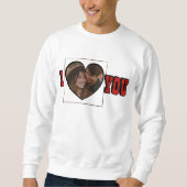 I Liebe You Red Foto Herz Männer Sweatshirt (Vorderseite)