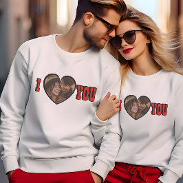 I Liebe You Red Foto Herz Männer Sweatshirt