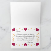 I LIEBE YOU Red Heart Gold Ribbon Heiratsvorschlag Karte (Innenseite)