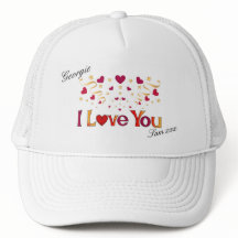 I LIEBE YOU Red Heart Gold Ribbon Vintag Valentine