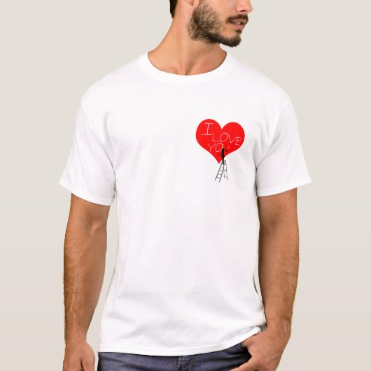 I Liebe You Red Heart lustige chic elegant T-Shirt (Vorderseite)