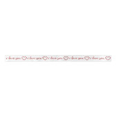 I Liebe You Red Heart Typografy Satin Satinband (Vorderseite)